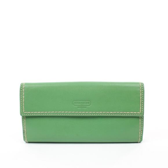 Coach Vintage Green Leather Turnlock Wallet - Picture 2 of 10